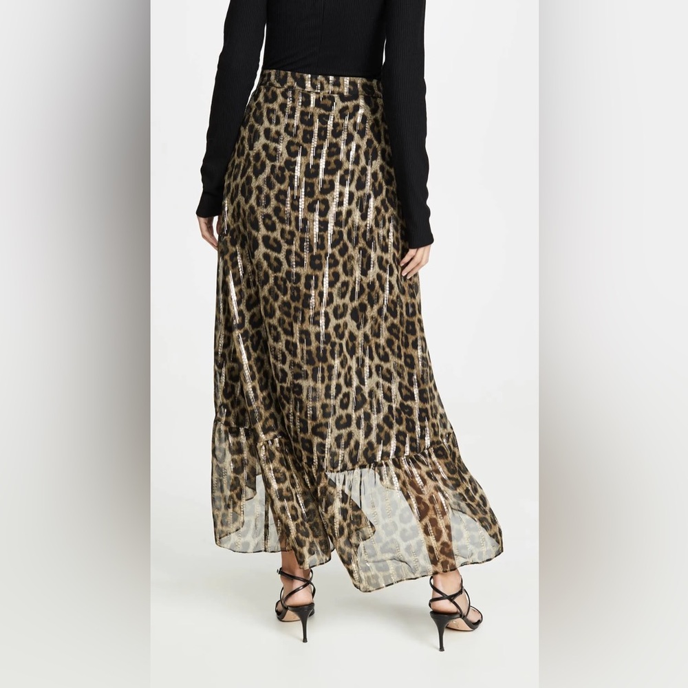 BA&SH Jalvy leopard-print fil coupé silk-blend midi wrap skirt - Picture 11 of 15